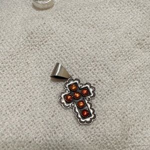 Amber Cross Pendant